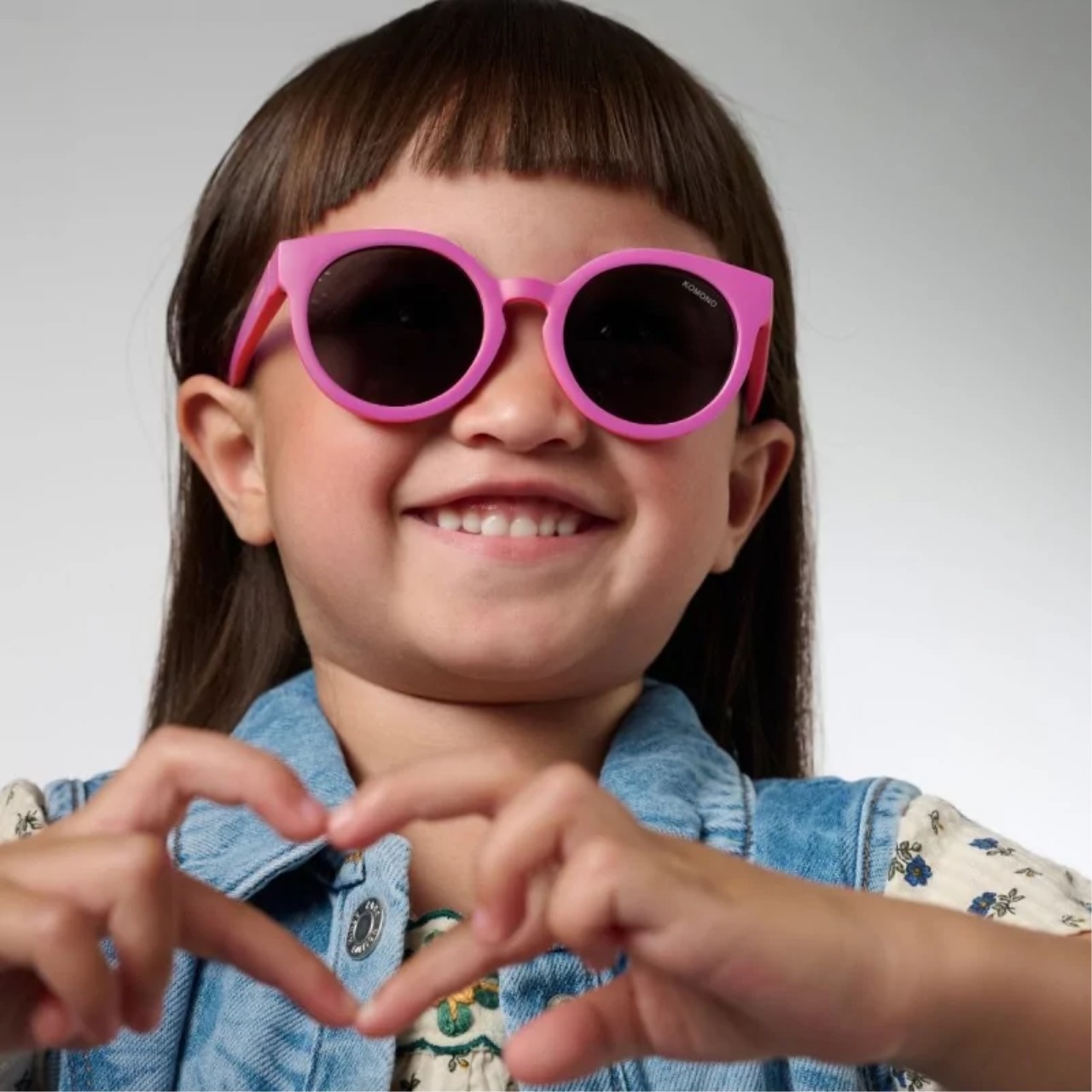 Kind, Sonnenbrille, rosa, Kinder, Denimjacke