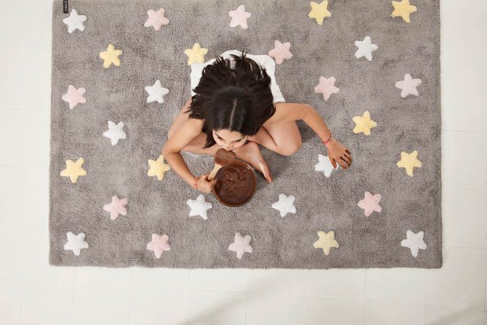 Rug Stars Pink-Grey / Tricolor