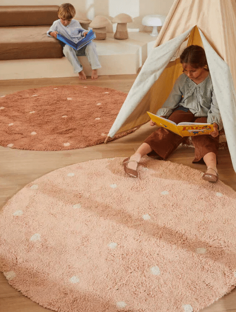 Rug Round Dot Rose