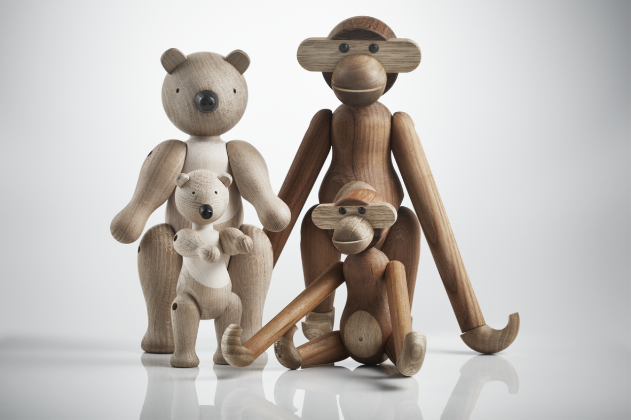 Affe mittel, 28cm, Teak/Limba
