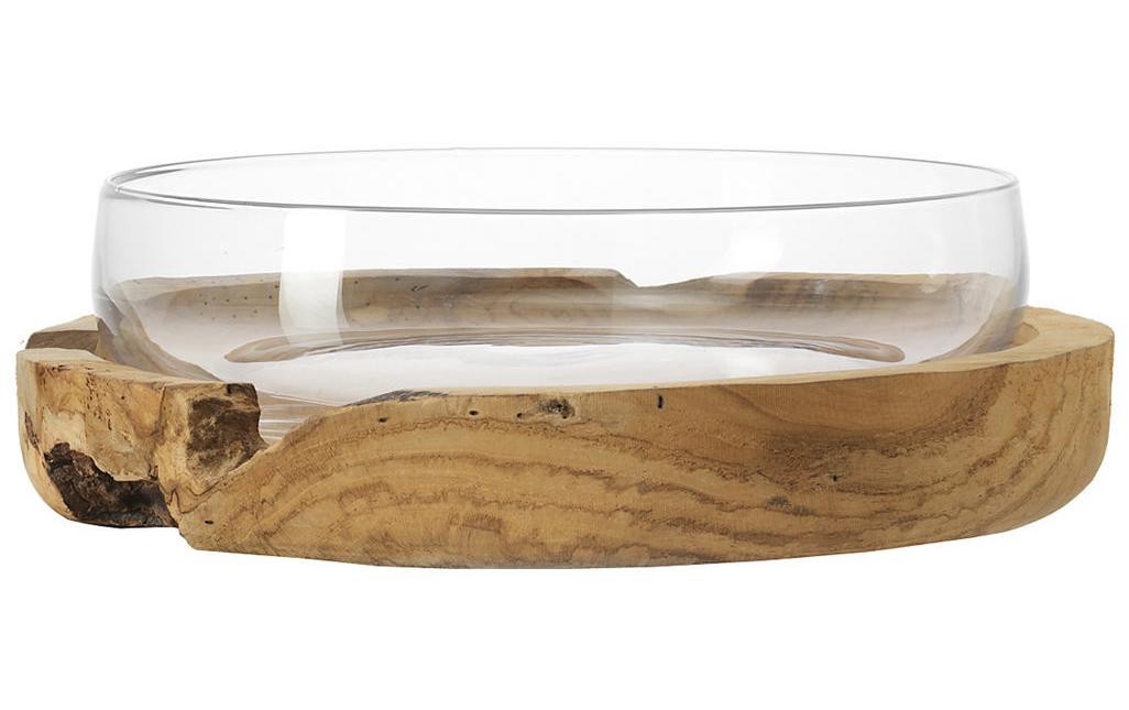 Leonardo Schale mit Teaksockel 39cm Holz