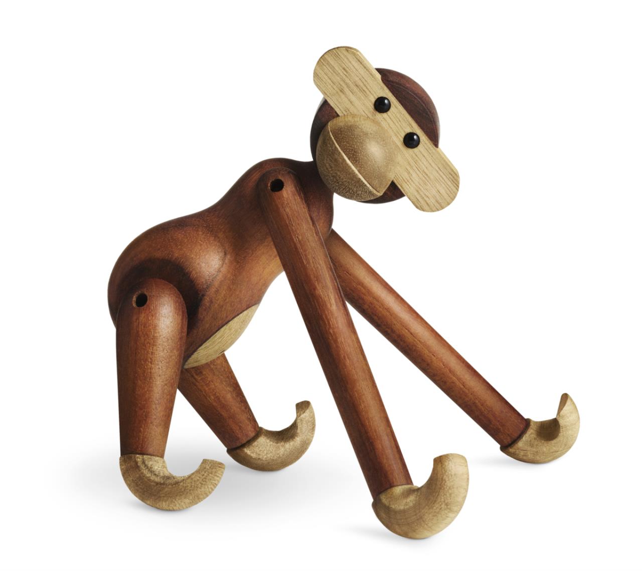 Affe klein, 18.5cm, Teak/Limba