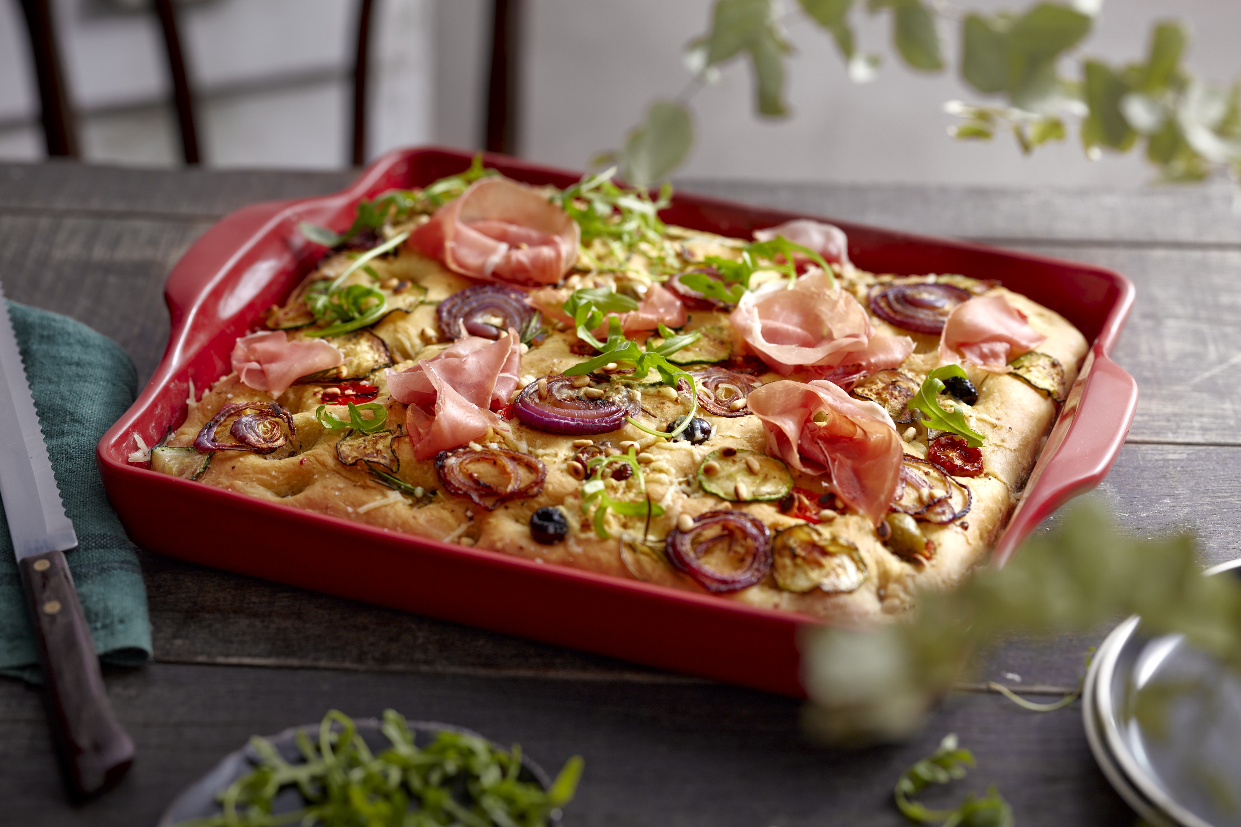 Focaccia Form Keramik rot 40.5x31.5x6.9cm